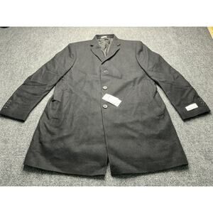 Nordstrom Rack BLACK Wool Blend Overcoat Mens XL NWT
